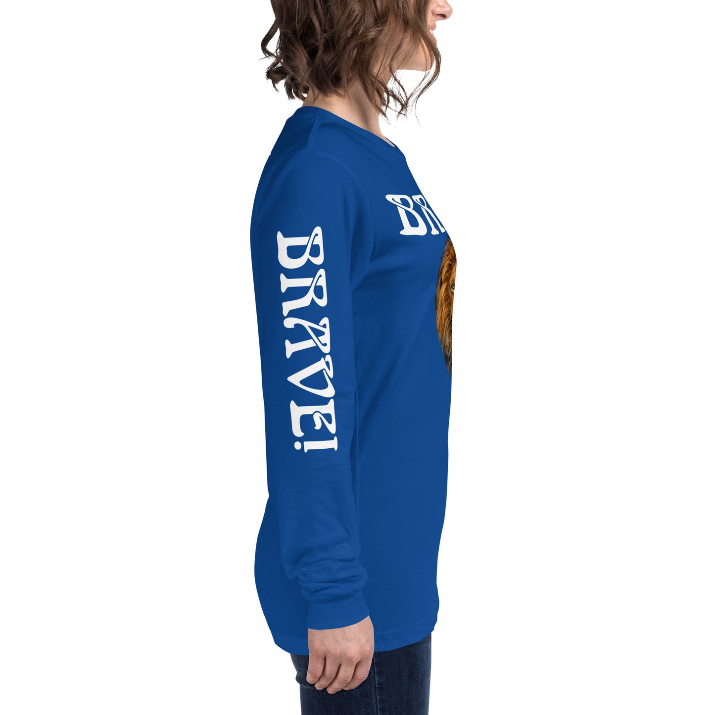 “BRAVE!”Unisex Long Sleeve Tee W/White Font