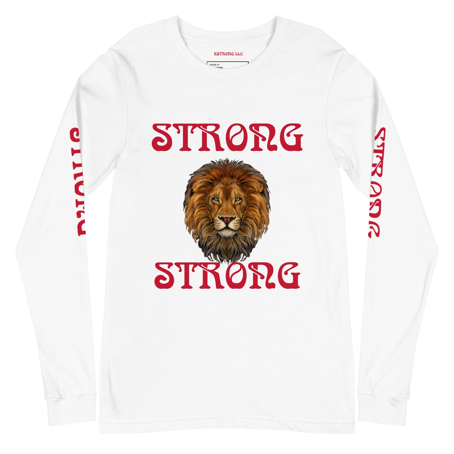 “STRONG DOUBLE VIEW”Unisex Long Sleeve Tee W/Red Font