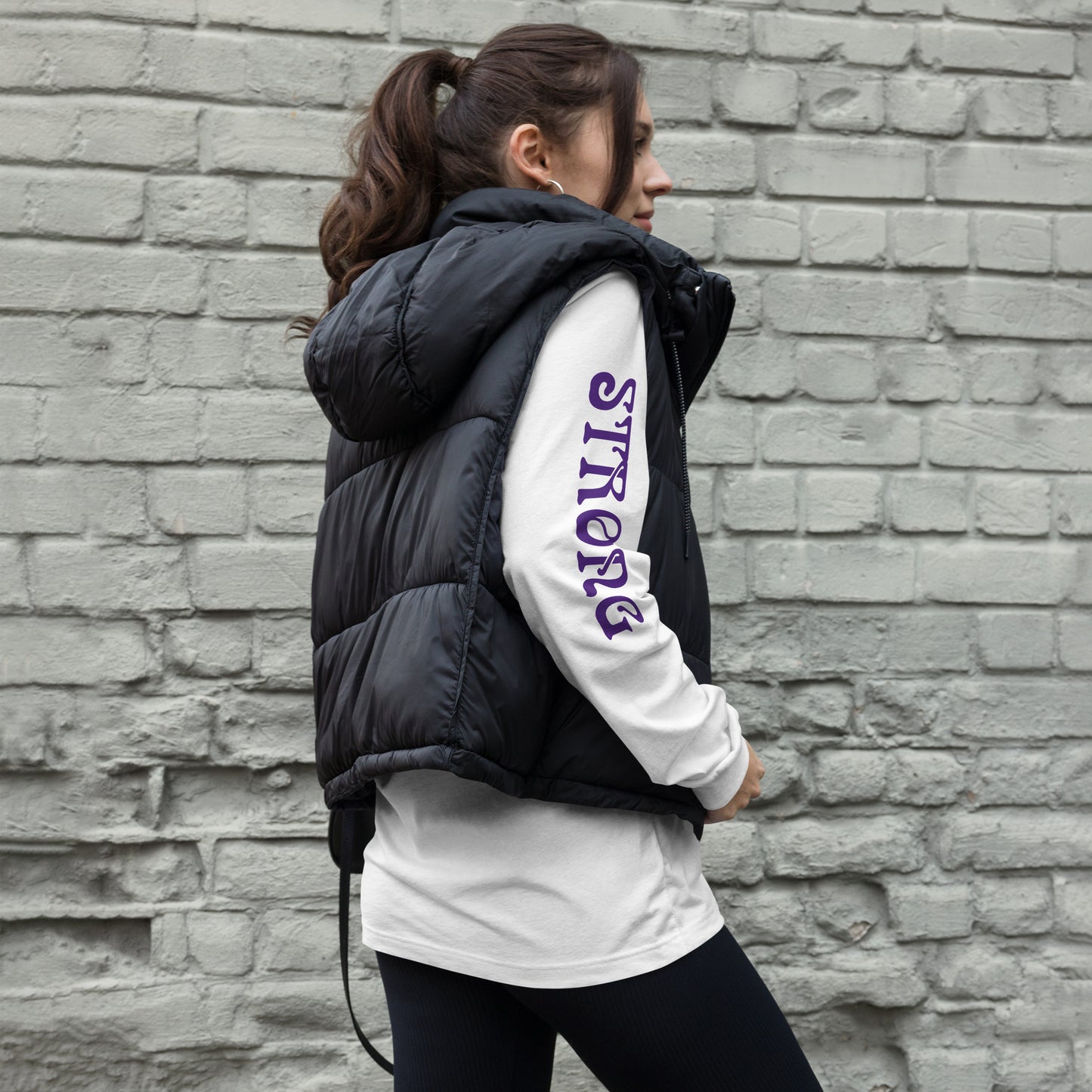 “EXTREMELY STRONG”Unisex Long Sleeve Tee W/Purple Font