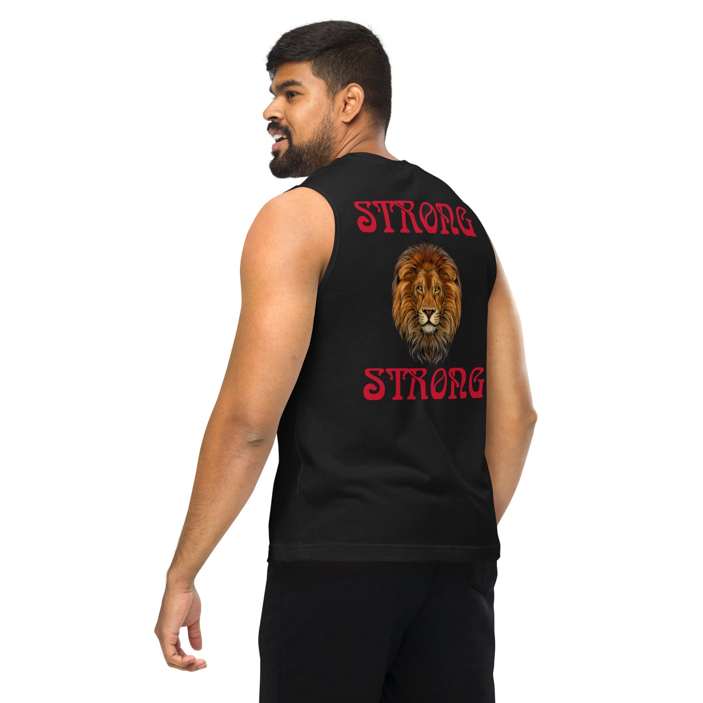 “STRONG”Men’s Muscle Shirt W/Red Font