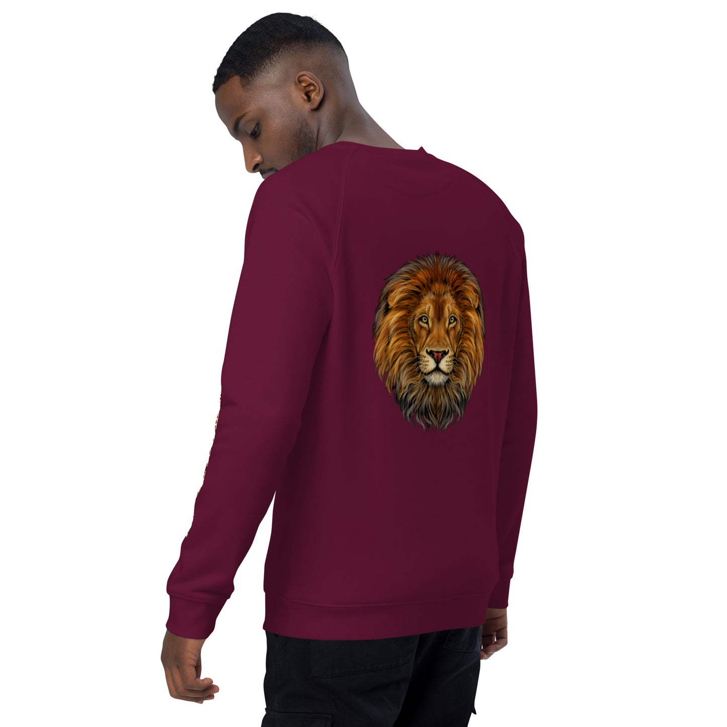 “I’AM POWERFUL!”Unisex Organic Raglan Sweatshirt W/Banana Font