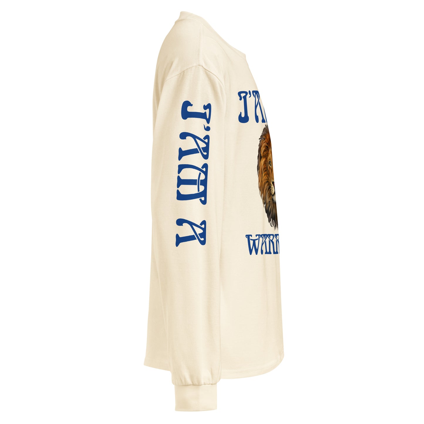 “I’AM A WARRIOR!”Premium Heavyweight Long Sleeve Shirt W/Blue Font