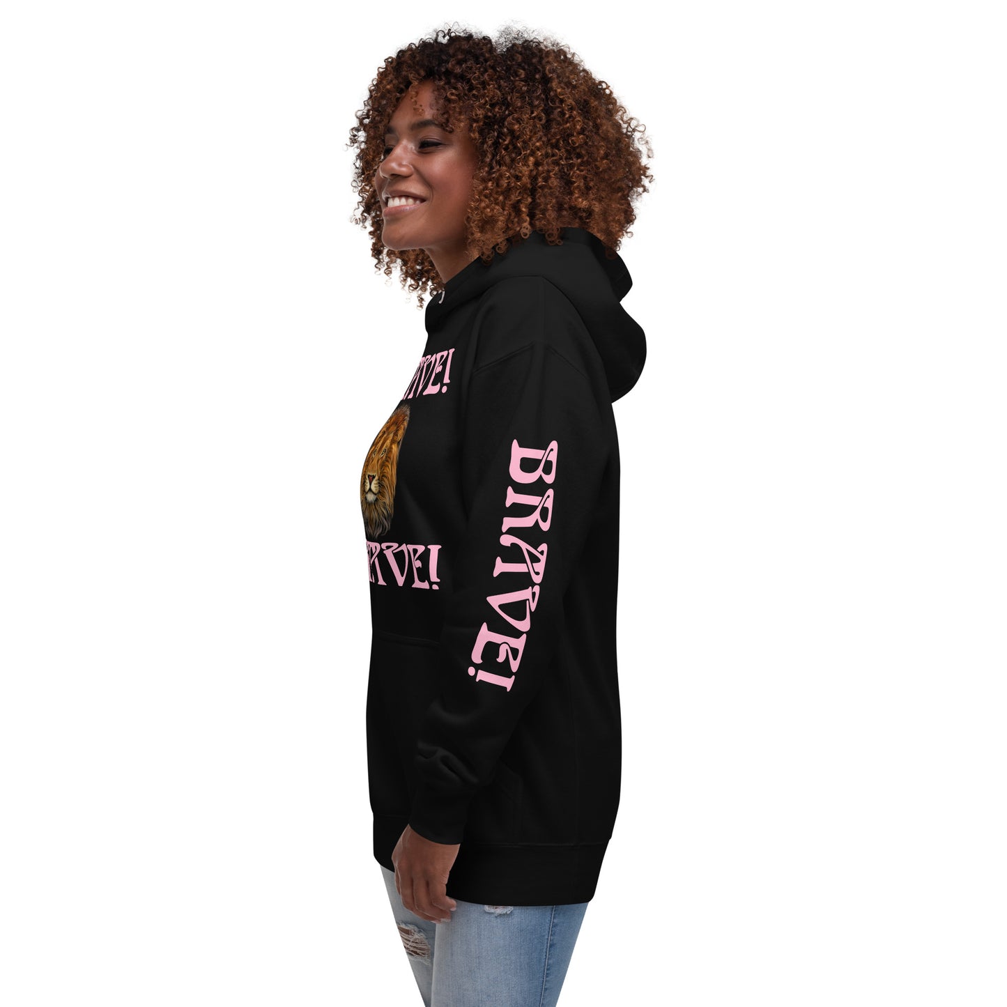 “BRAVE”Unisex Hoodie W/Double Cotton Candy Font