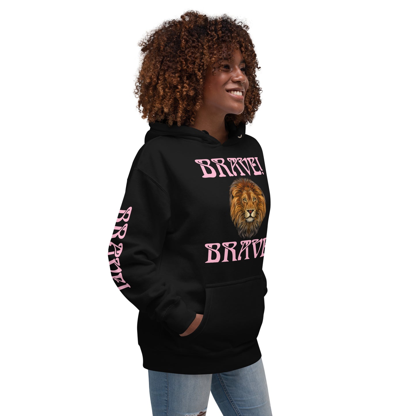 “BRAVE”Unisex Hoodie W/Double Cotton Candy Font