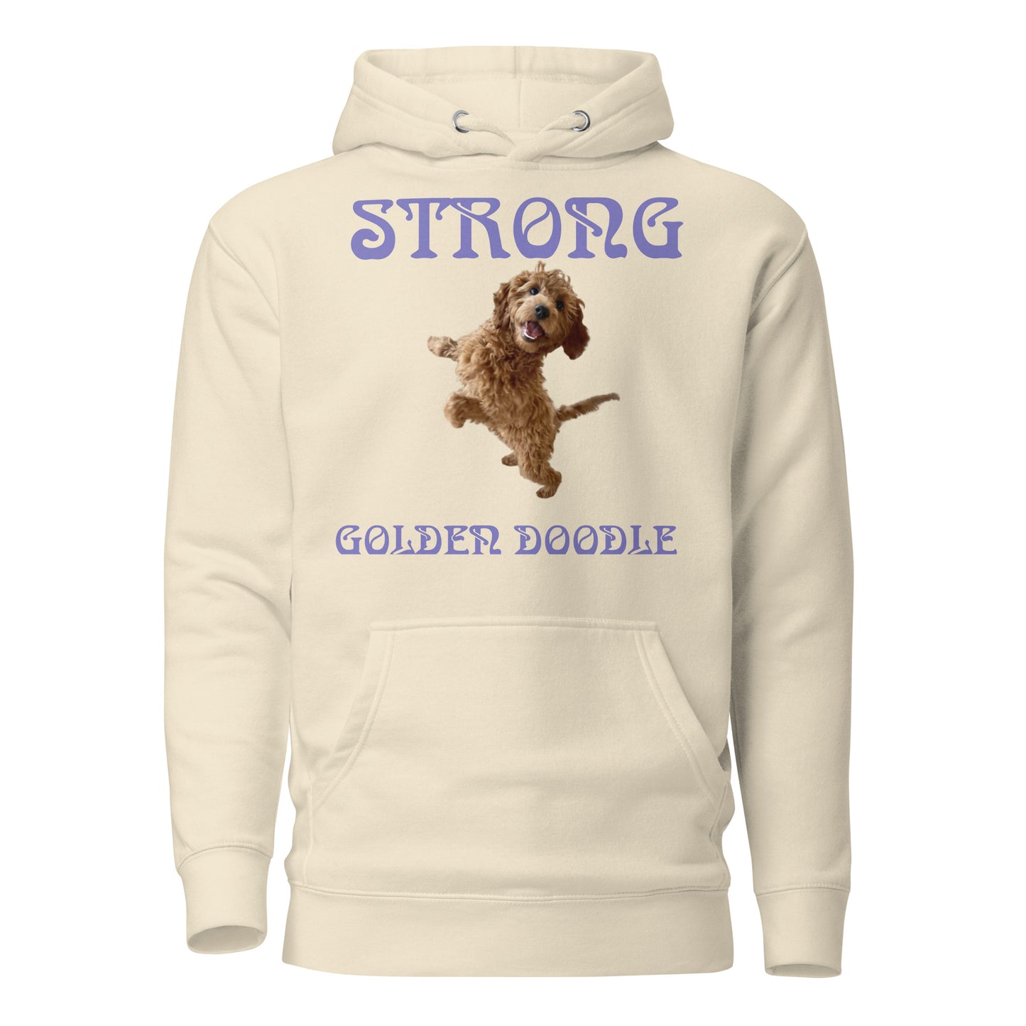 “STRONG GOLDEN DOODLE”Unisex Hoodie W/Purple Font