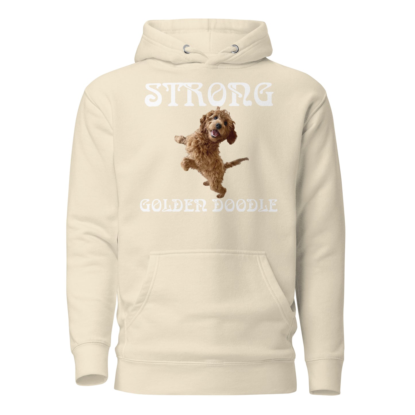 “STRONG GOLDEN DOODLE”Unisex Hoodie W/White Font