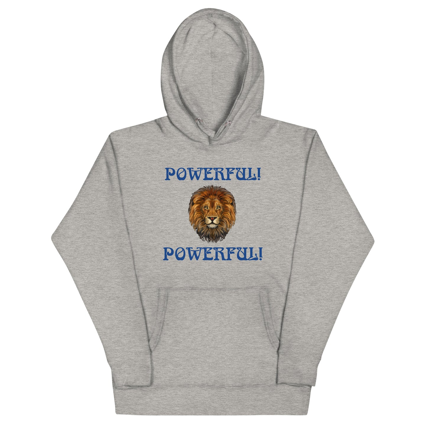 “POWERFUL”Unisex Hoodie W/Blue Font