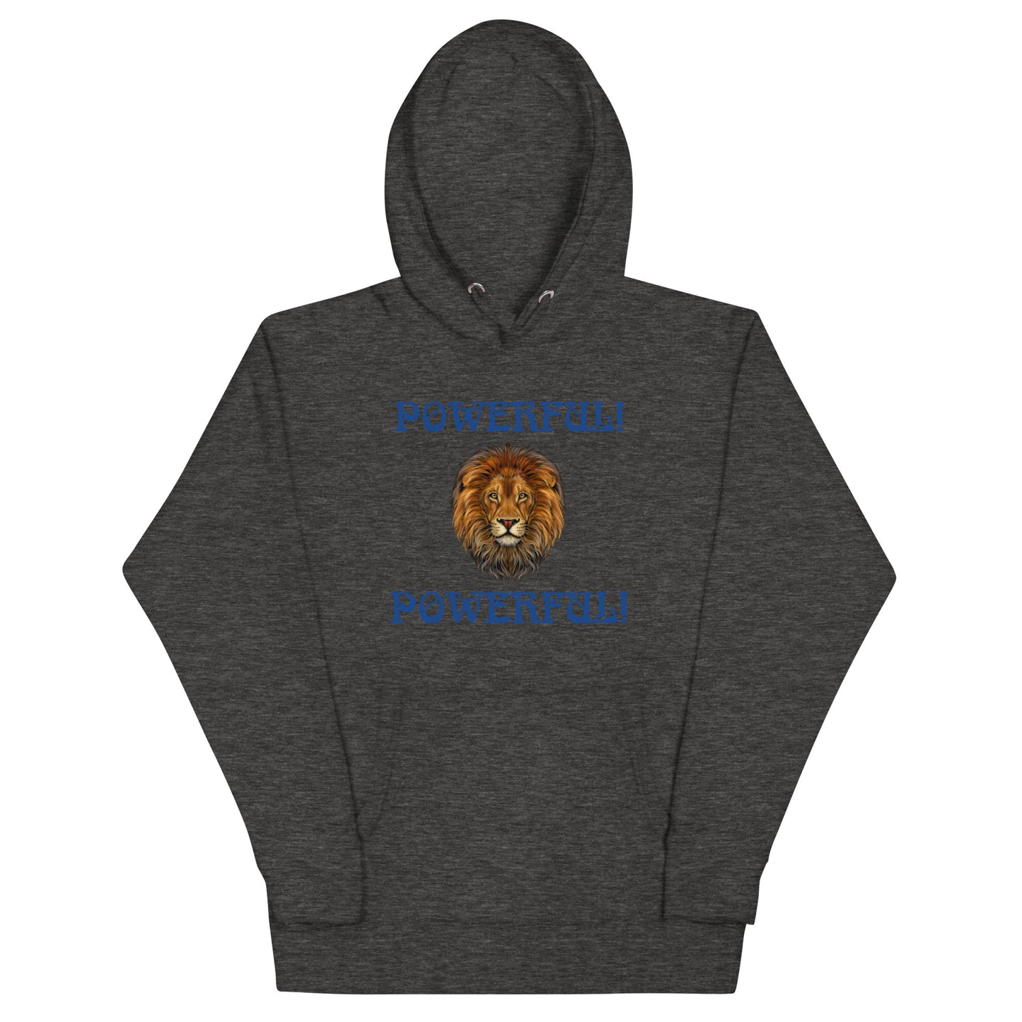 “POWERFUL”Unisex Hoodie W/Blue Font