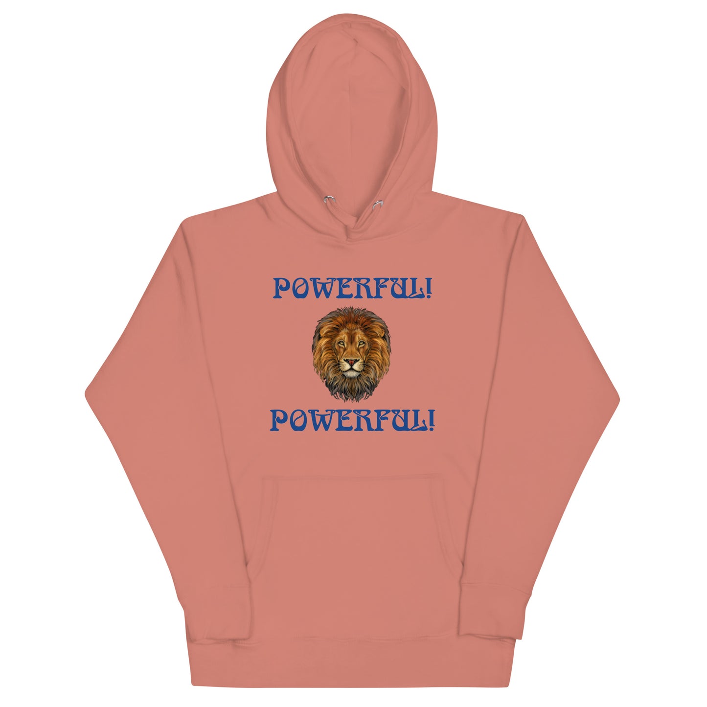 “POWERFUL”Unisex Hoodie W/Blue Font