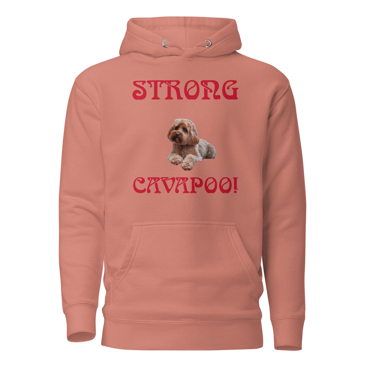 “STRONG CAVAPOO!”Unisex Hoodie W/Red Font