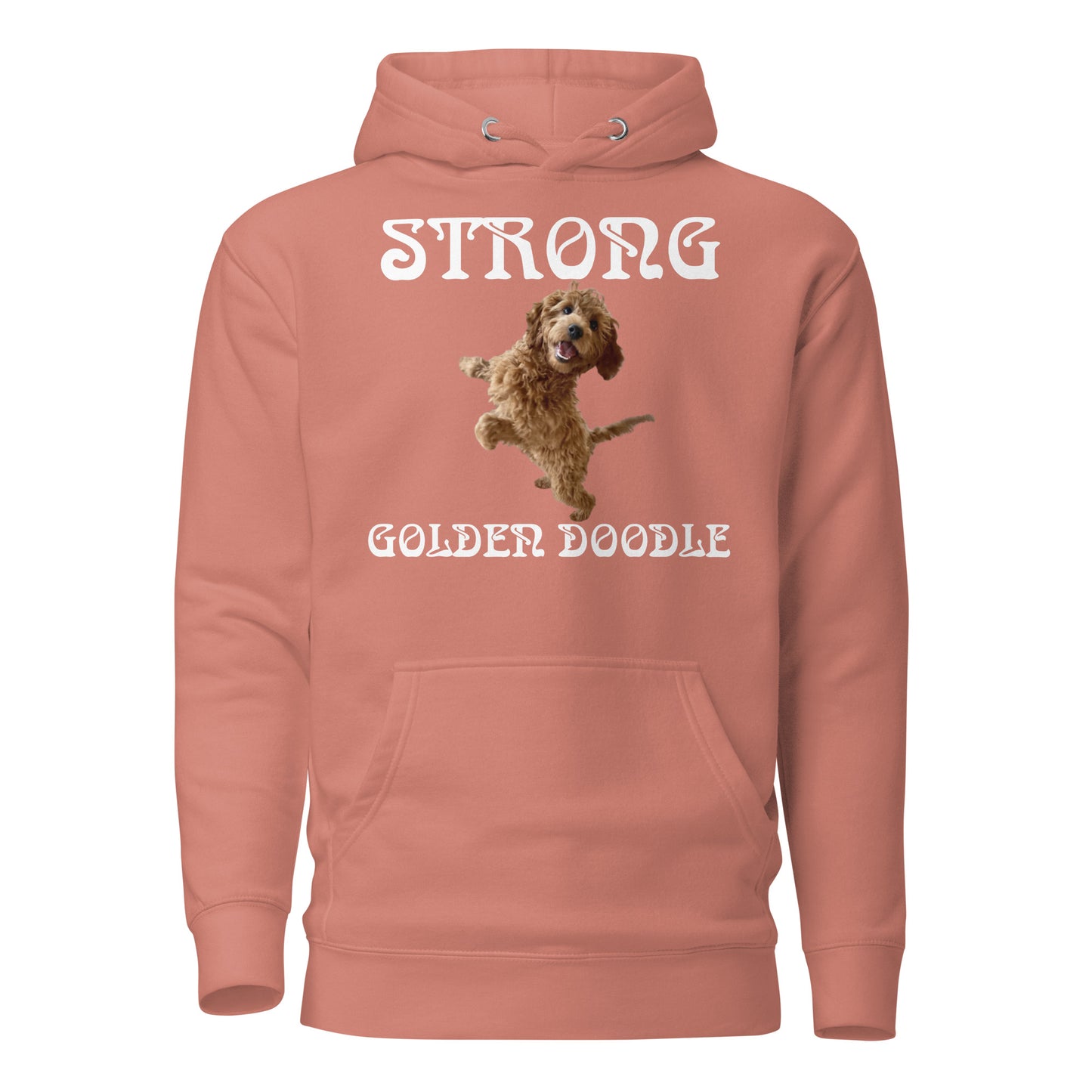 “STRONG GOLDEN DOODLE”Unisex Hoodie W/White Font