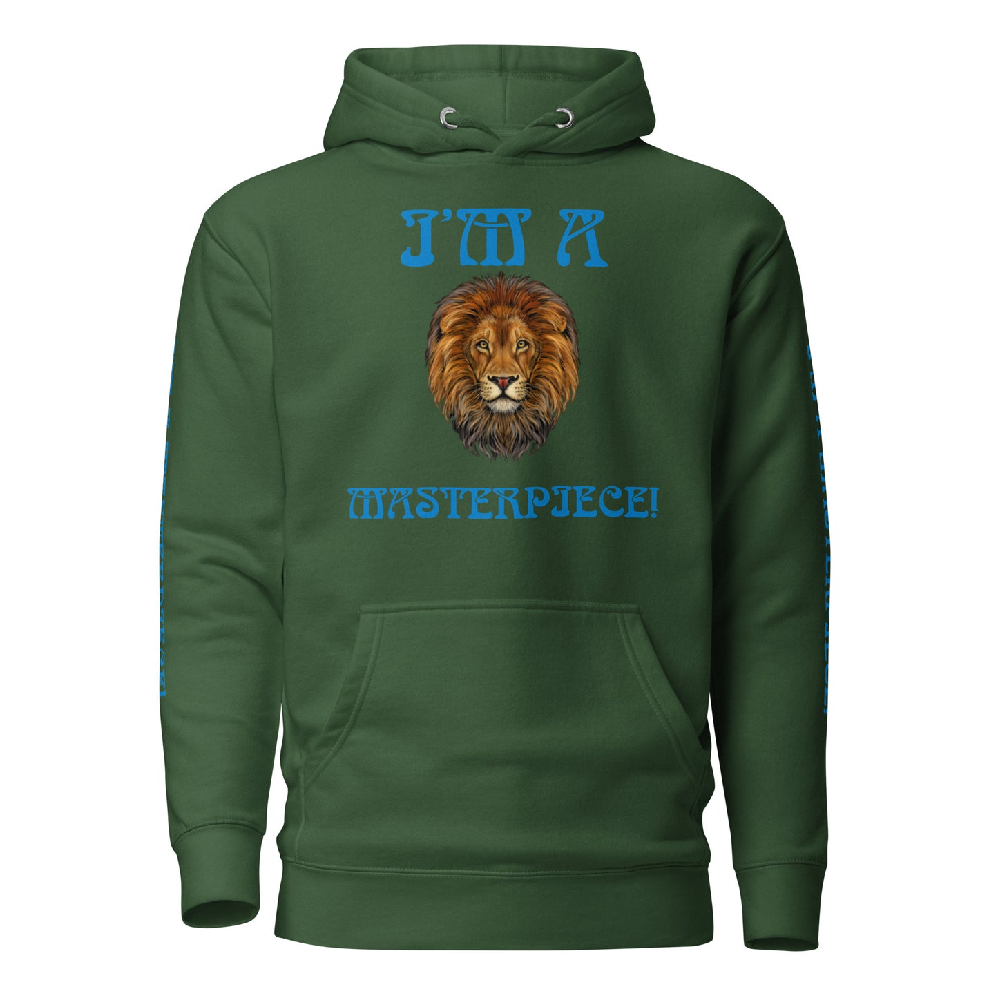 “I”AM A MASTERPIECE!"Unisex Hoodie W/SkyBlue Font
