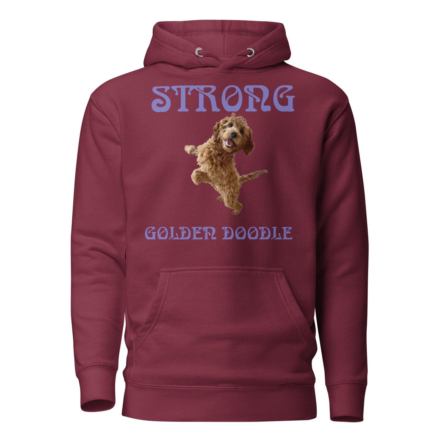 “STRONG GOLDEN DOODLE”Unisex Hoodie W/Purple Font