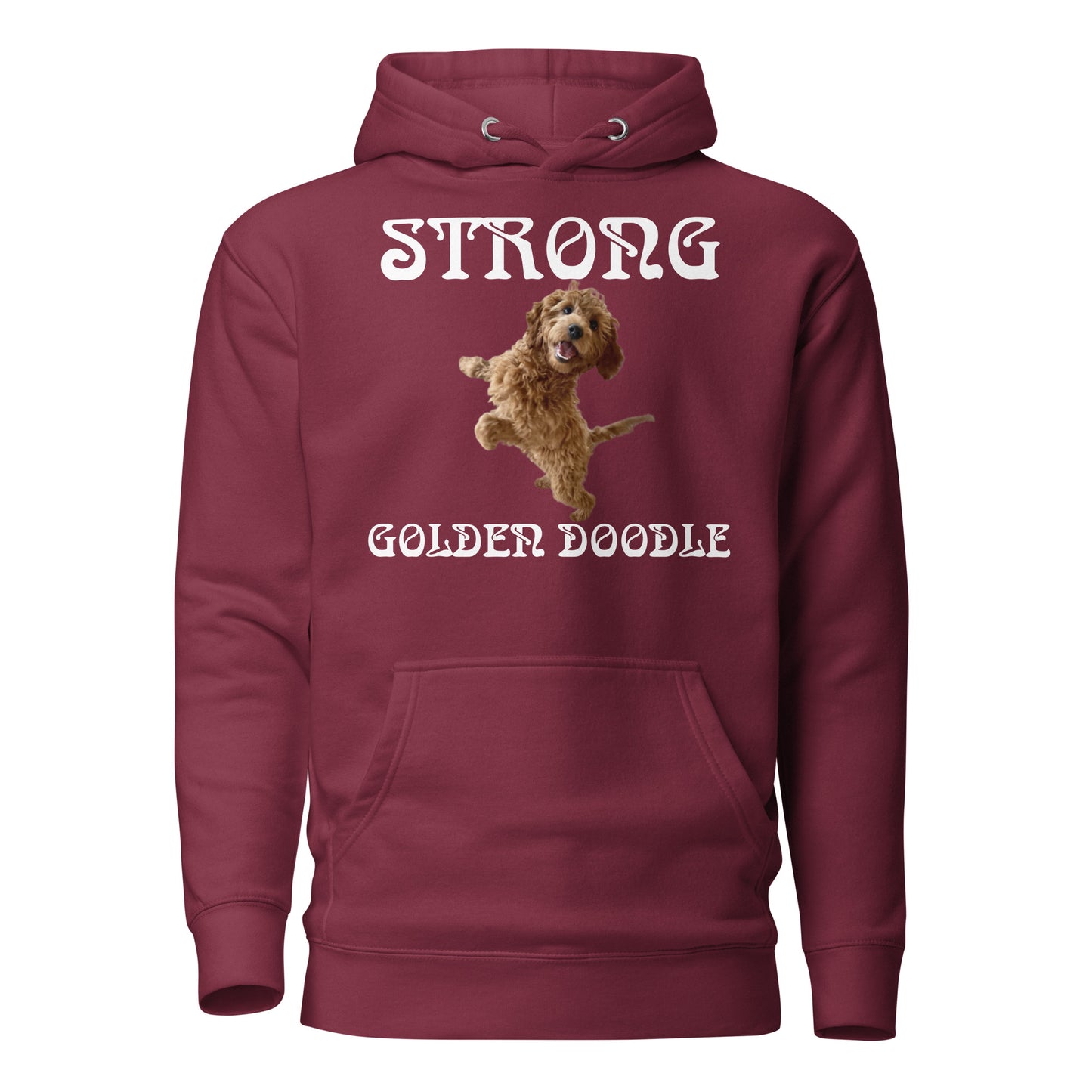 “STRONG GOLDEN DOODLE”Unisex Hoodie W/White Font