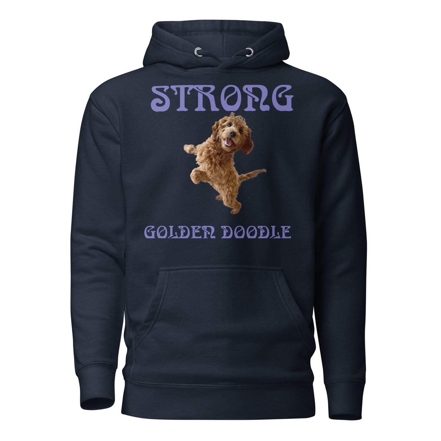 “STRONG GOLDEN DOODLE”Unisex Hoodie W/Purple Font