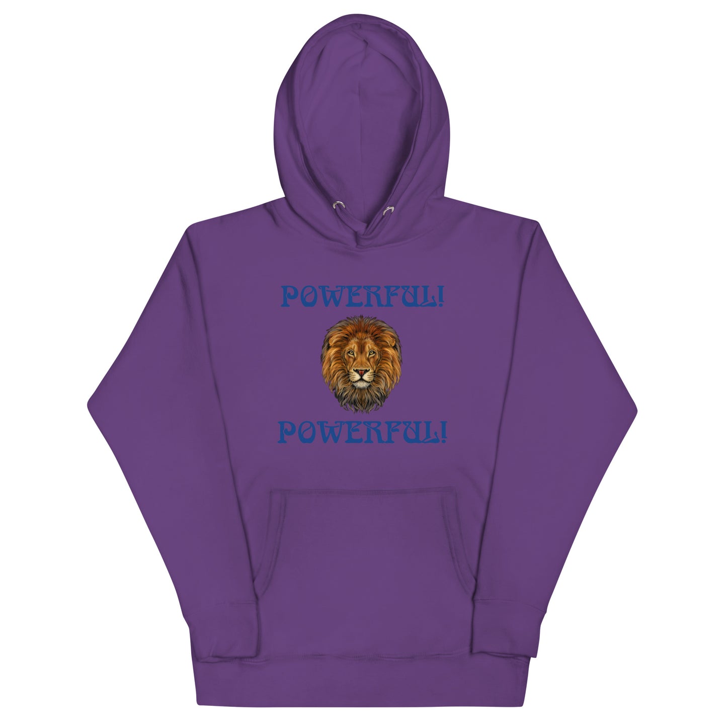 “POWERFUL”Unisex Hoodie W/Blue Font
