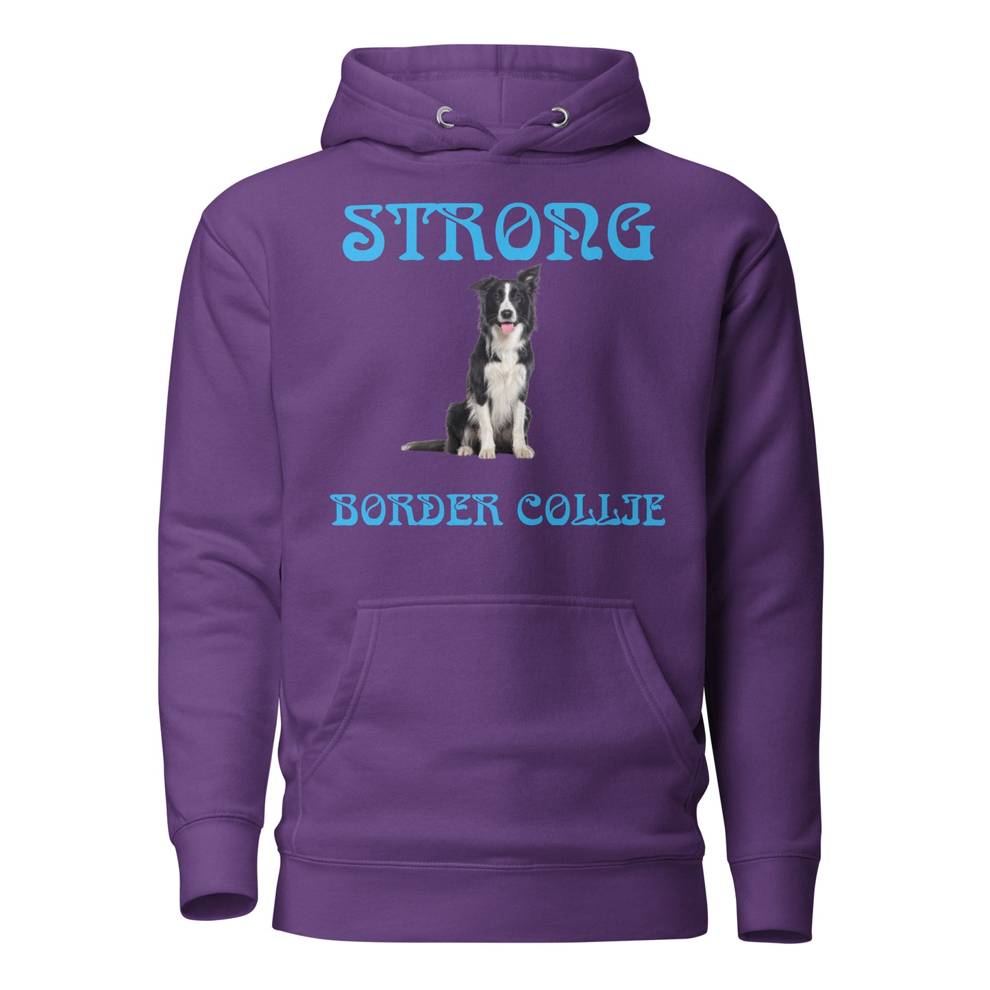 “STRONG BORDER COLLIE”Unisex Hoodie W/SkyBlue Font