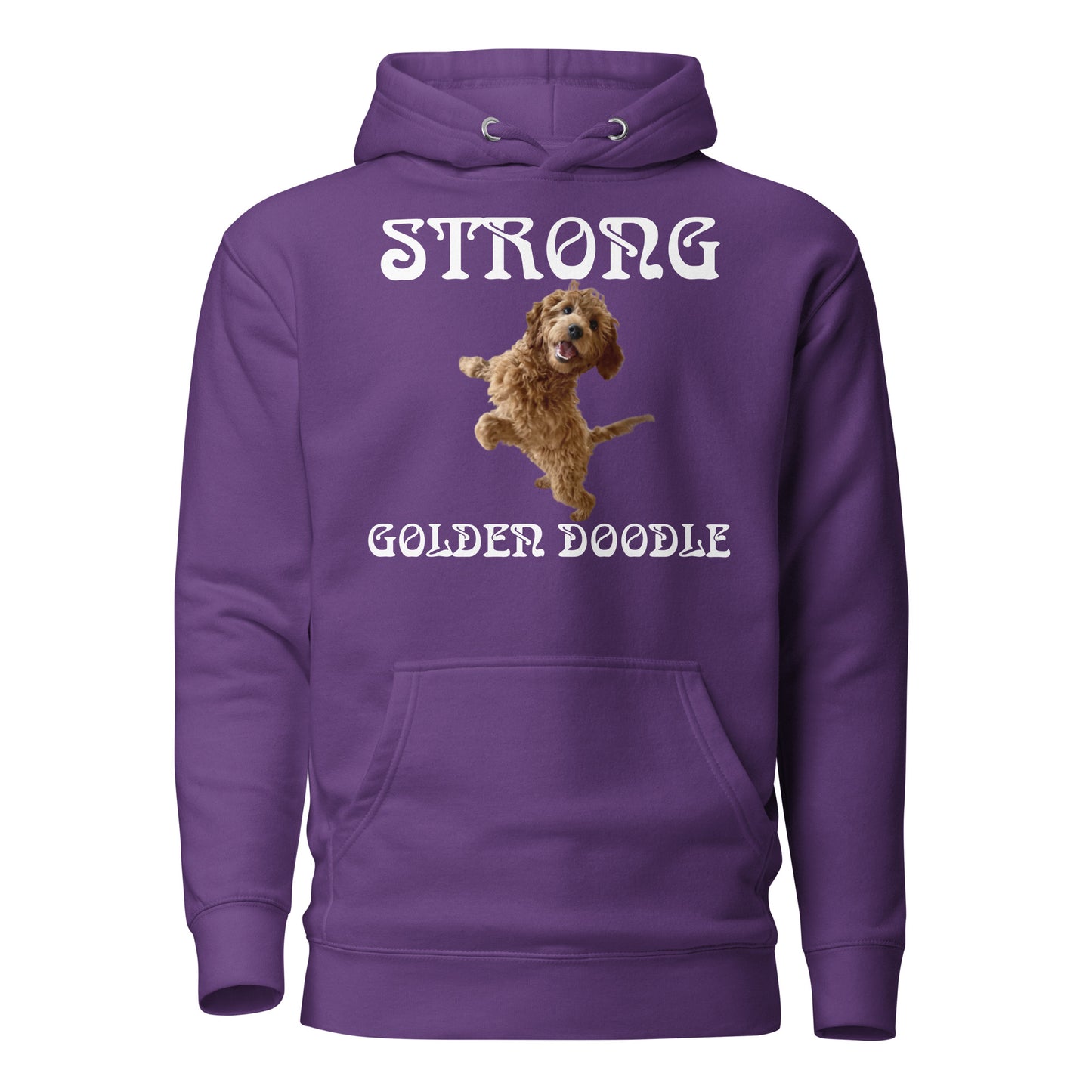 “STRONG GOLDEN DOODLE”Unisex Hoodie W/White Font