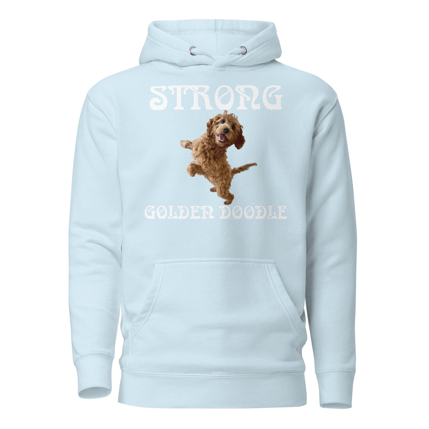 “STRONG GOLDEN DOODLE”Unisex Hoodie W/White Font