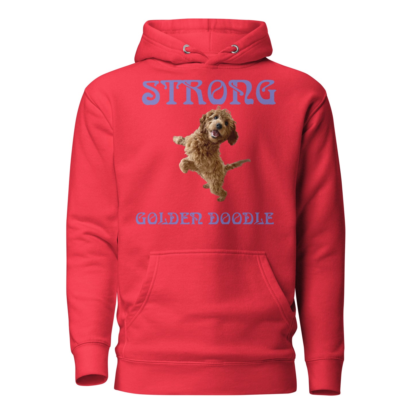 “STRONG GOLDEN DOODLE”Unisex Hoodie W/Purple Font