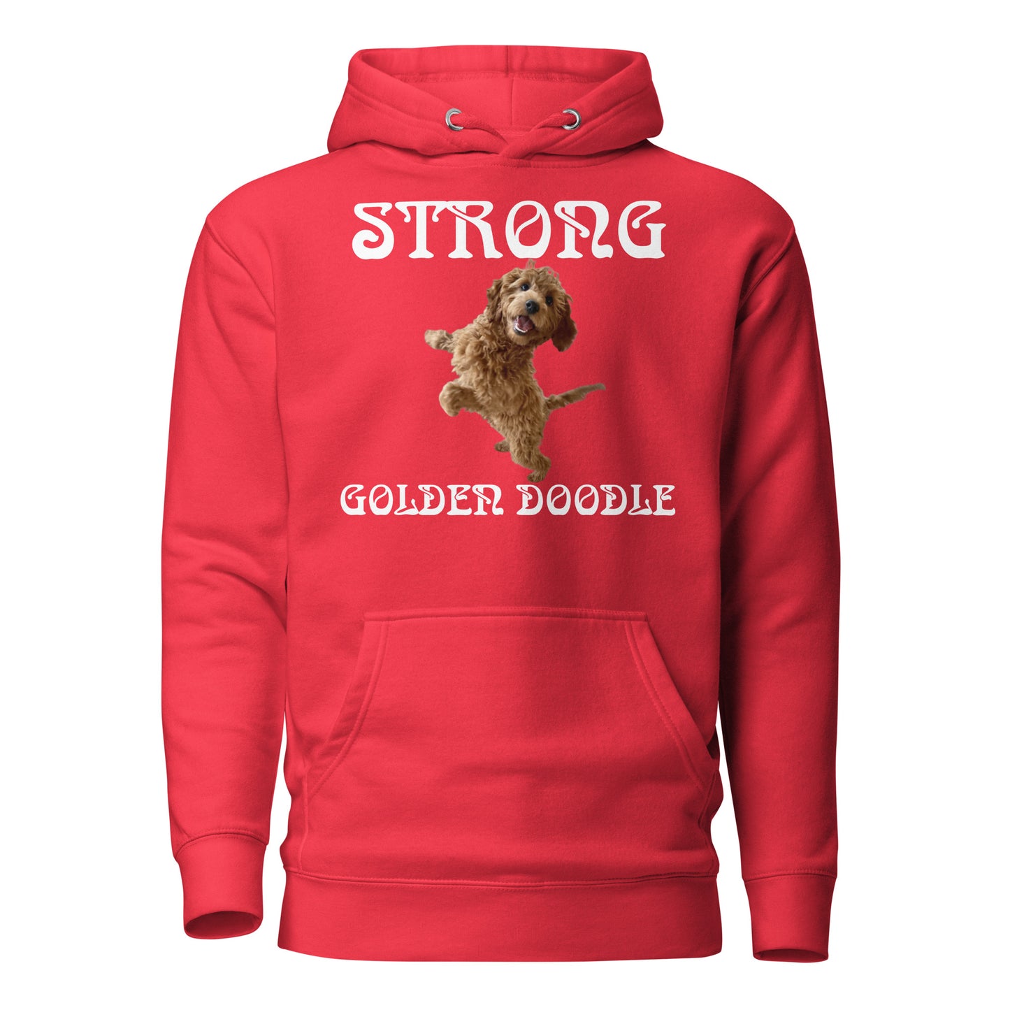 “STRONG GOLDEN DOODLE”Unisex Hoodie W/White Font