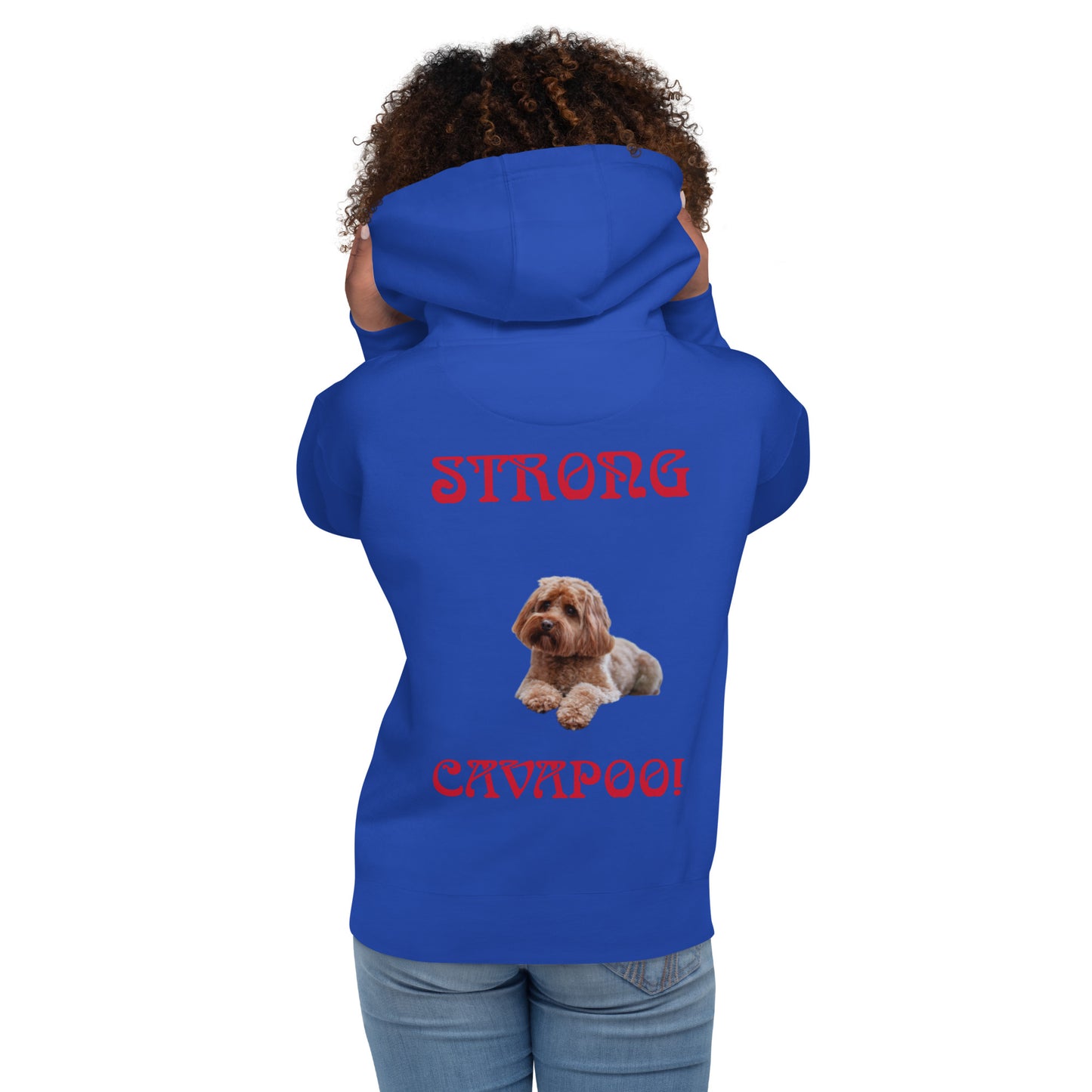“STRONG CAVAPOO!”Unisex Hoodie W/Red Font