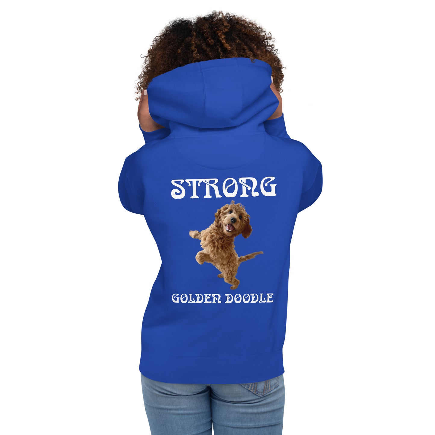 “STRONG GOLDEN DOODLE”Unisex Hoodie W/White Font