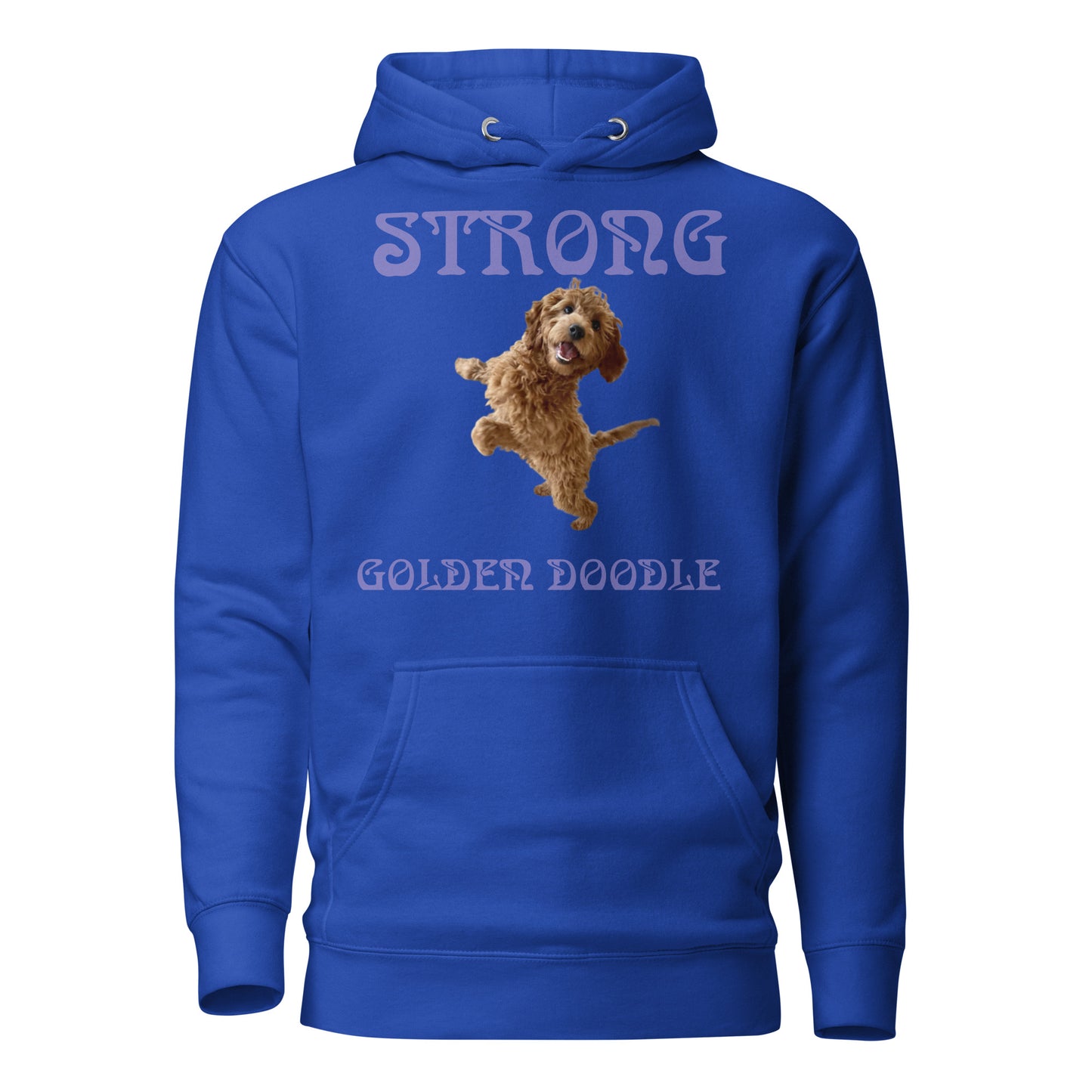 “STRONG GOLDEN DOODLE”Unisex Hoodie W/Purple Font