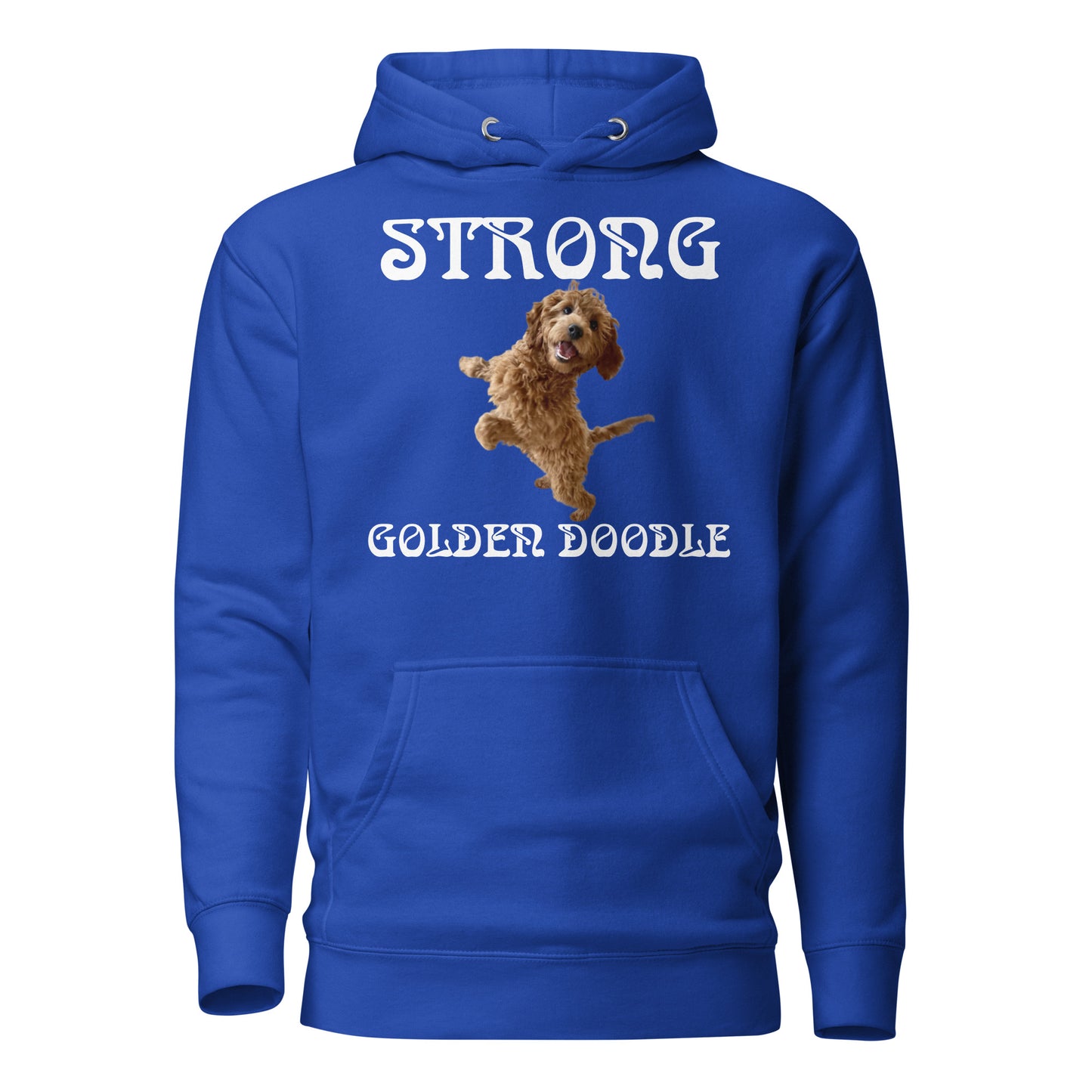 “STRONG GOLDEN DOODLE”Unisex Hoodie W/White Font