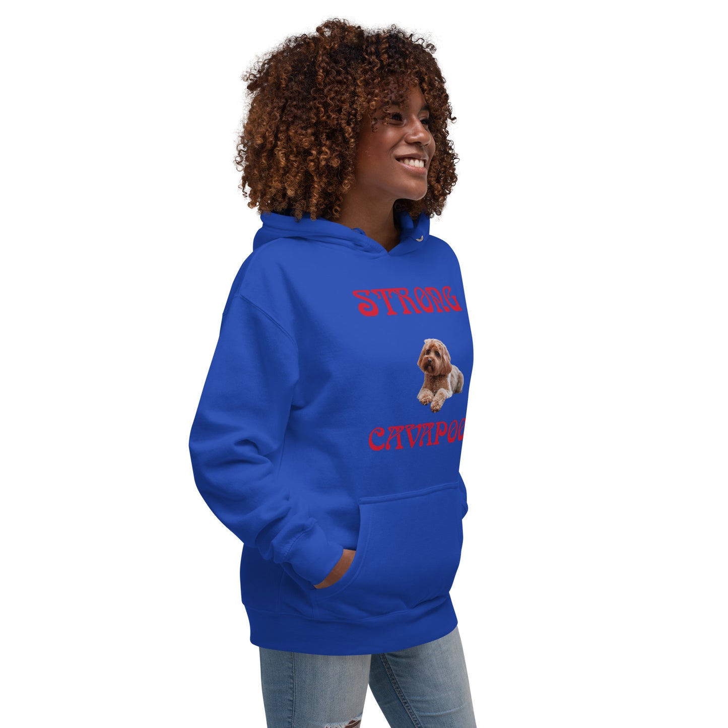 “STRONG CAVAPOO!”Unisex Hoodie W/Red Font