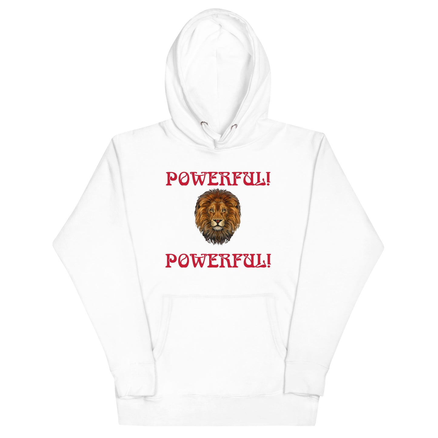 “POWERFUL”Unisex Hoodie W/Red Font
