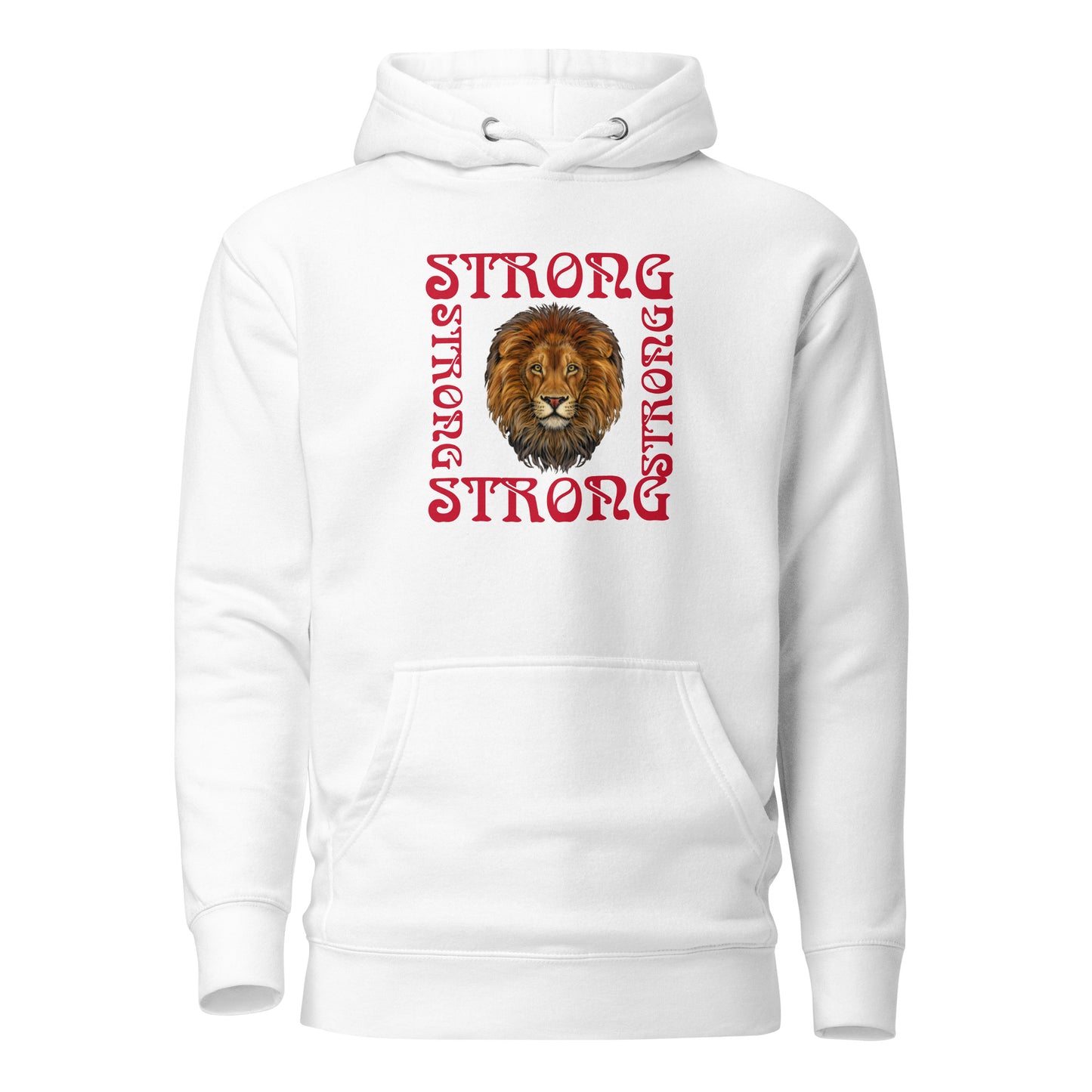 “STRONG”SQUARE Unisex Hoodie W/Red Font
