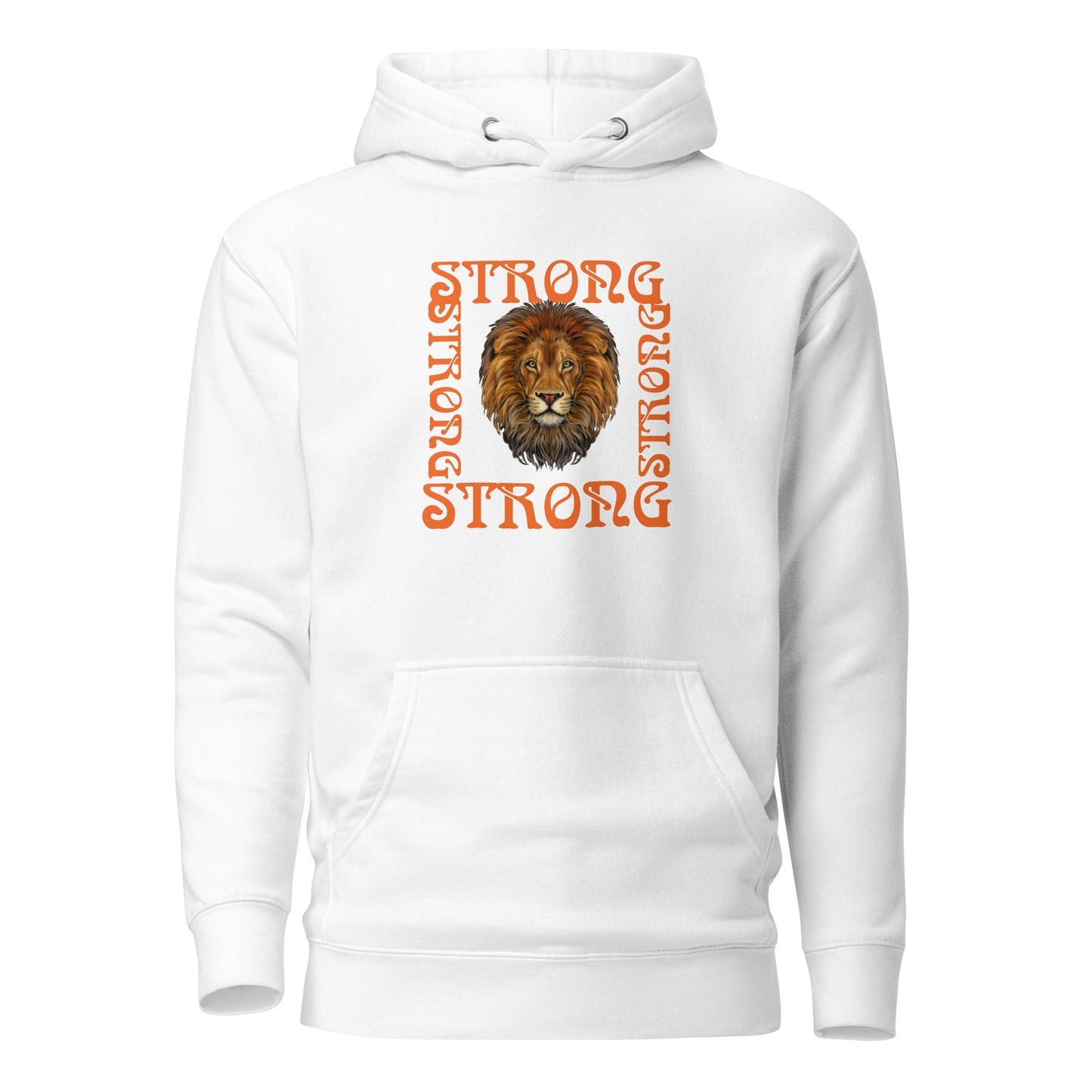 “STRONG”SQUARE Unisex Hoodie W/Orange Font