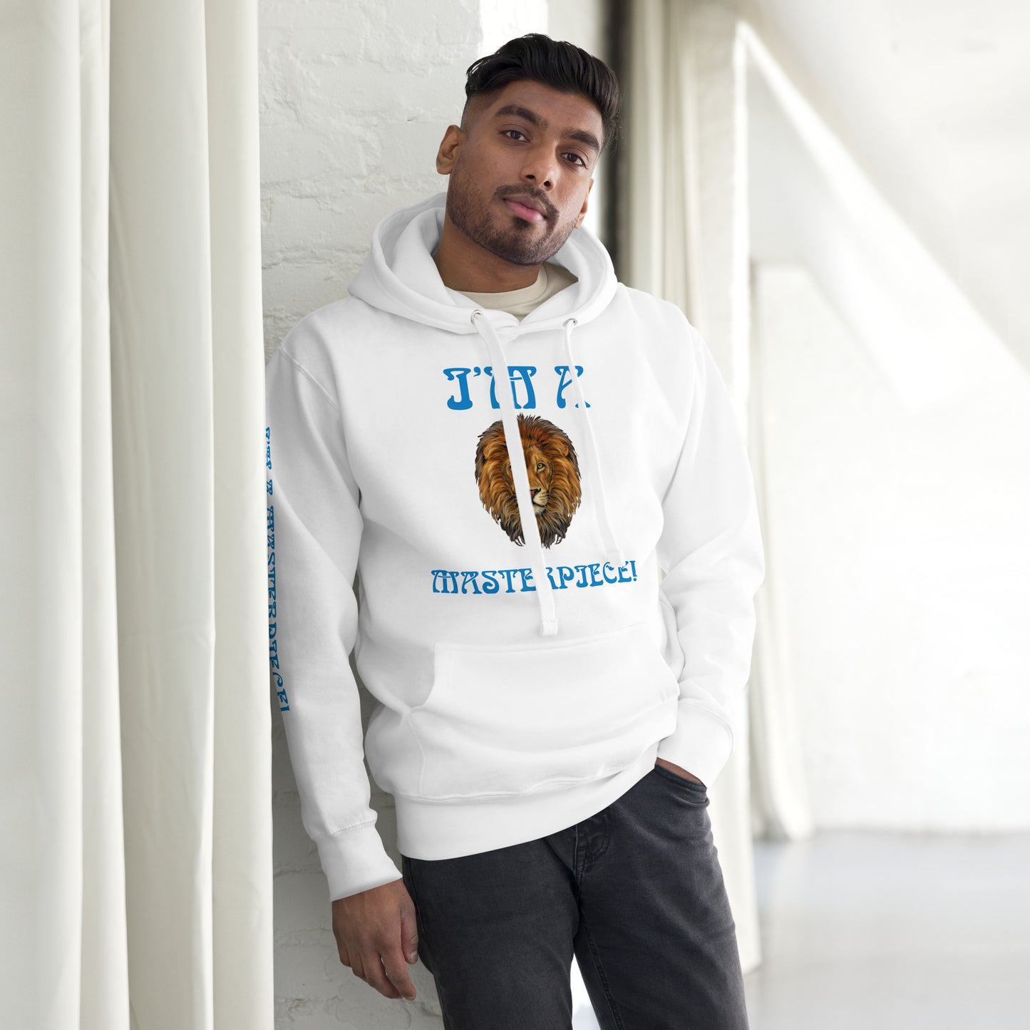 “I”AM A MASTERPIECE!"Unisex Hoodie W/SkyBlue Font
