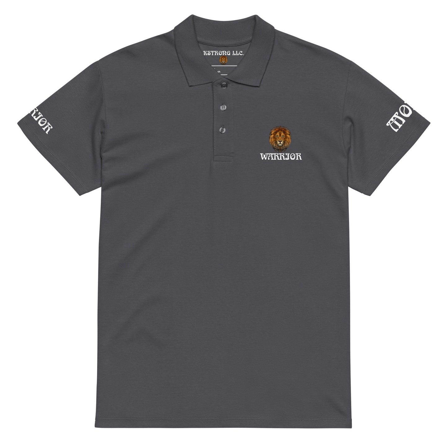 “WARRIOR MODE!”UNISEX Premium Pique Polo Shirt W/White Font