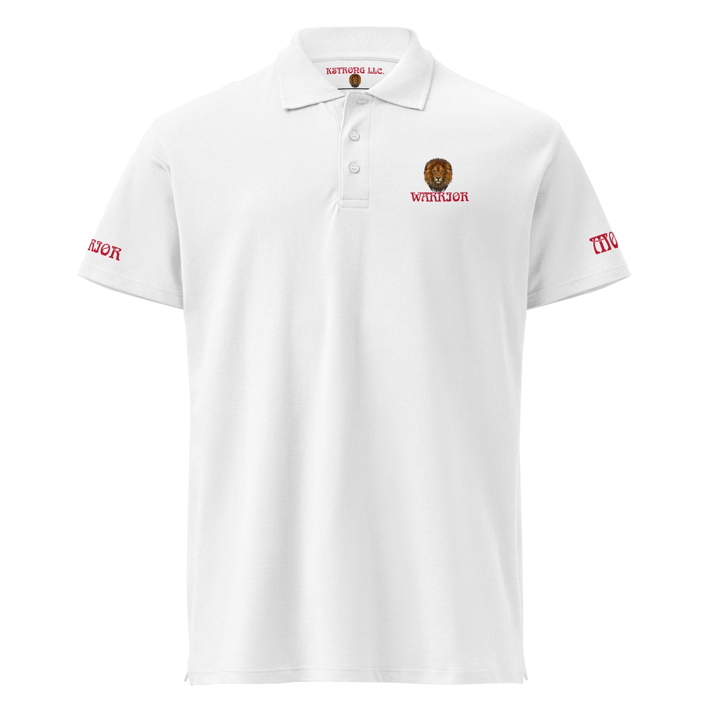 “WARRIOR MODE!”UNISEX Premium Pique Polo Shirt W/Red Font