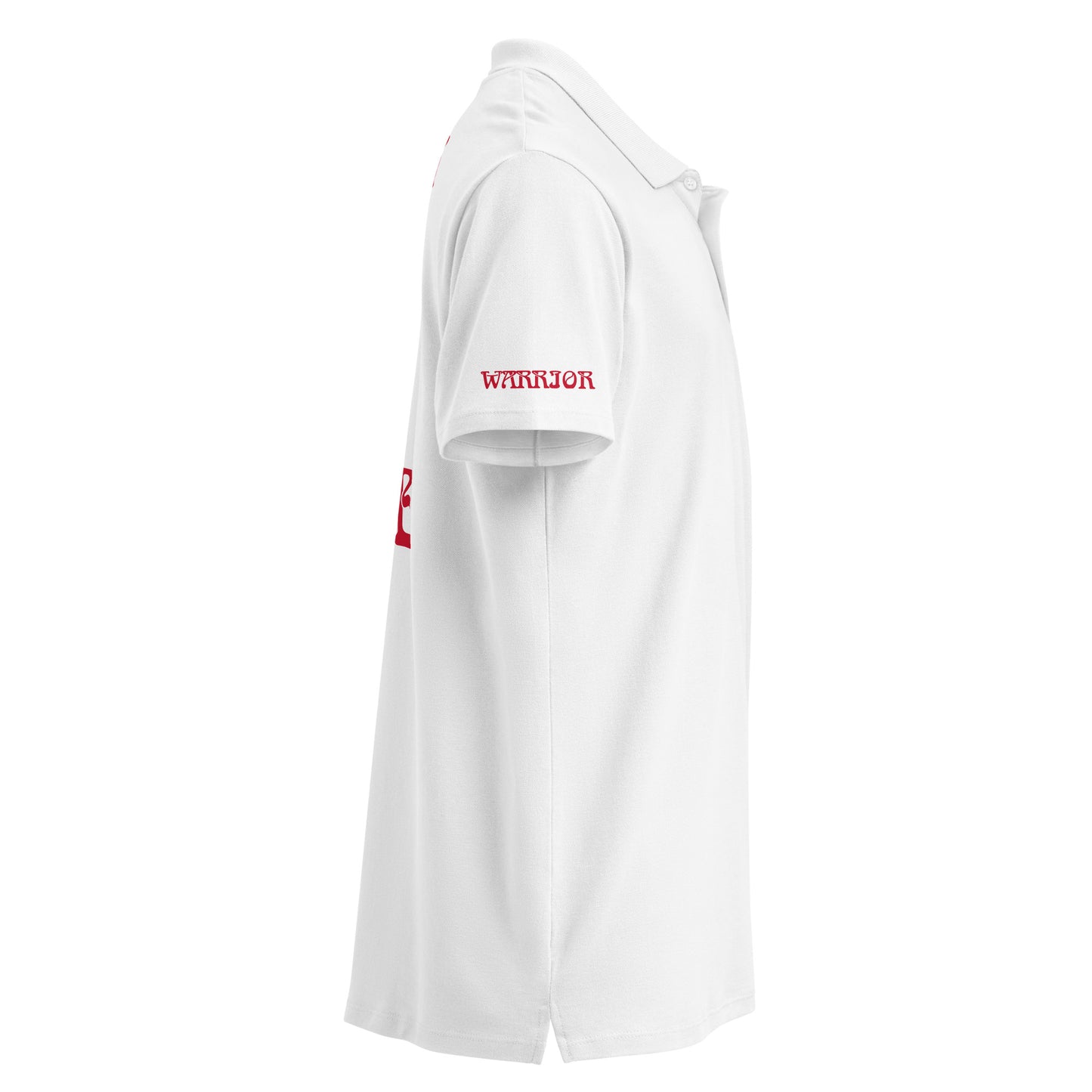 “WARRIOR MODE!”UNISEX Premium Pique Polo Shirt W/Red Font