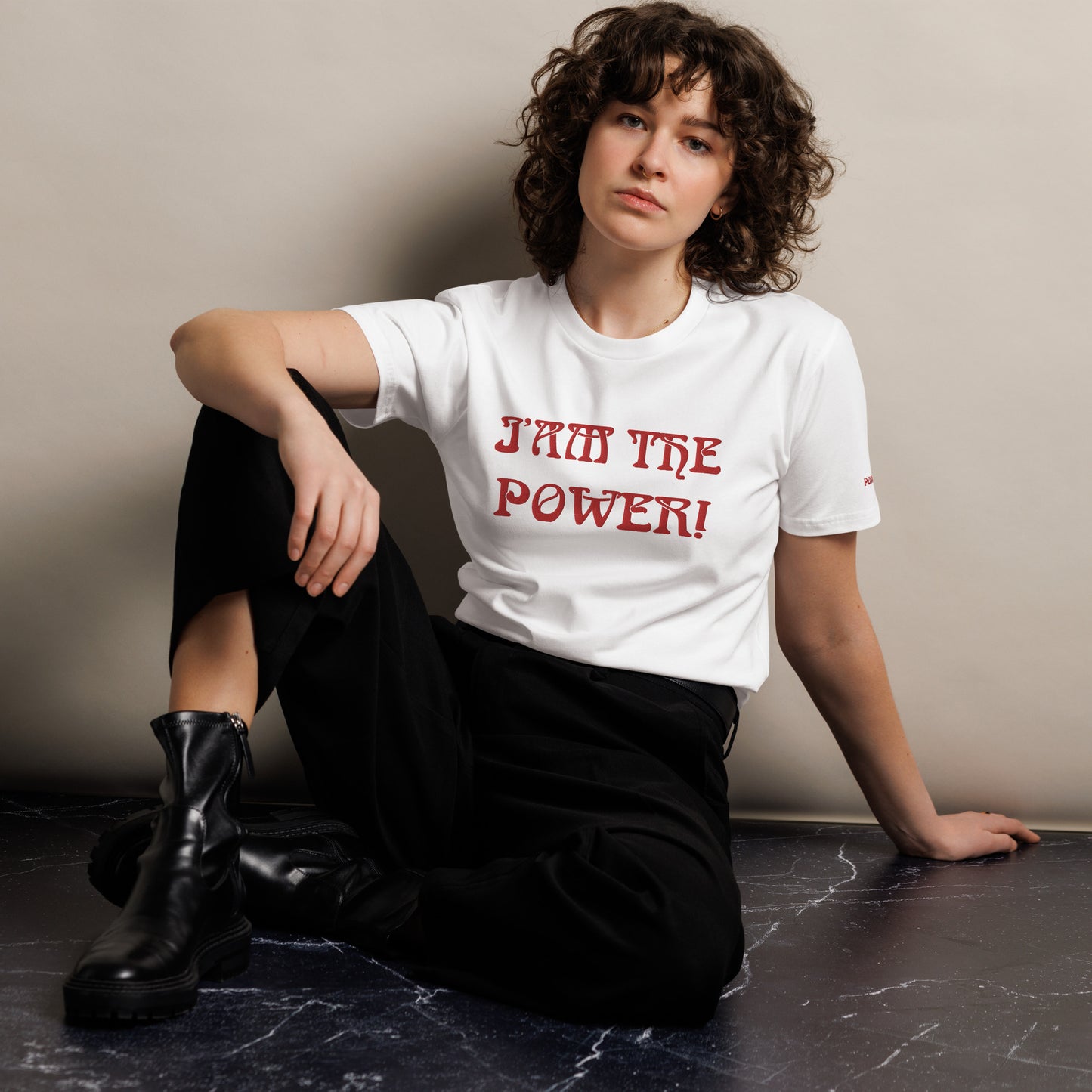 “IAM THE POWER!”Unisex Premium T-Shirt W/Red Font