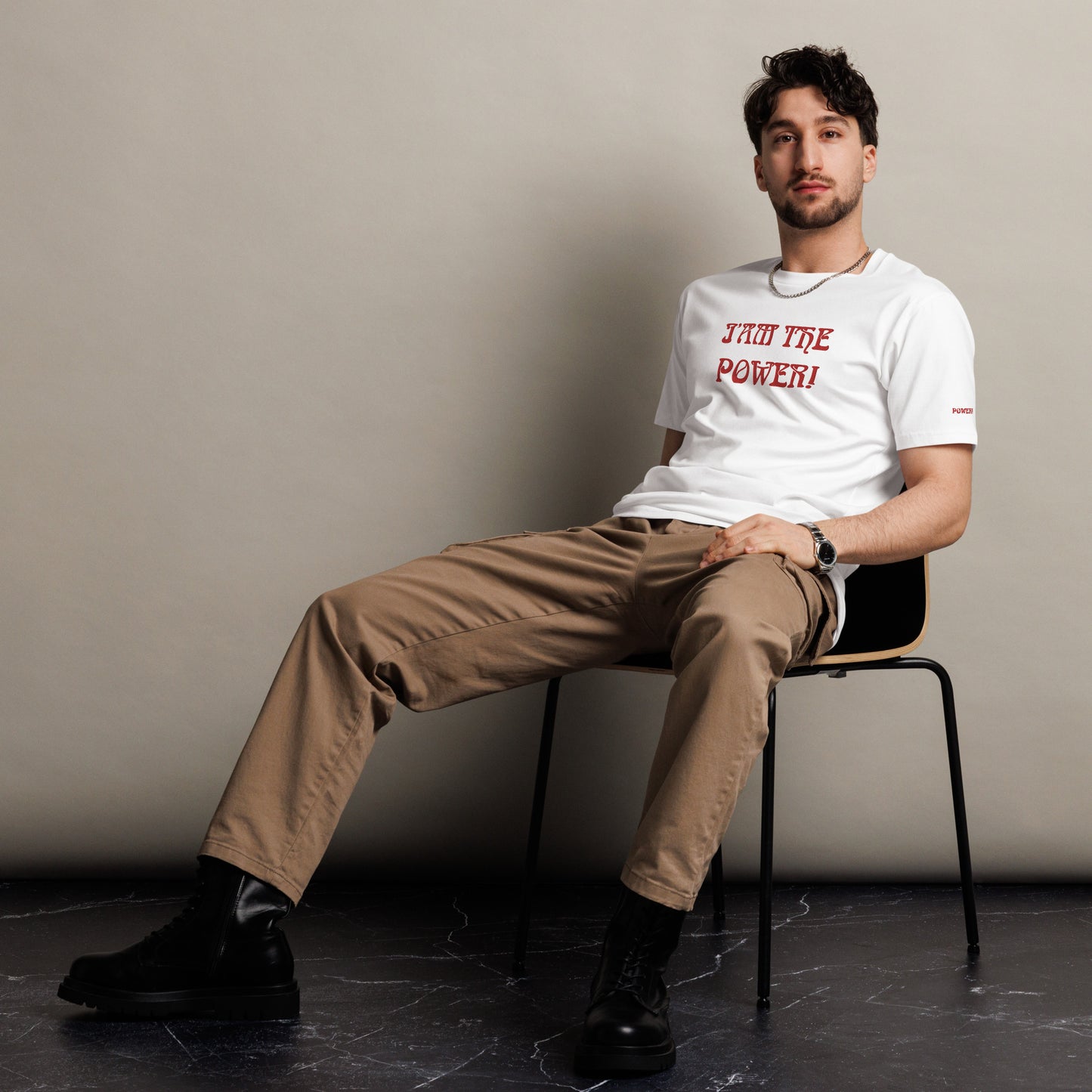 “IAM THE POWER!”Unisex Premium T-Shirt W/Red Font