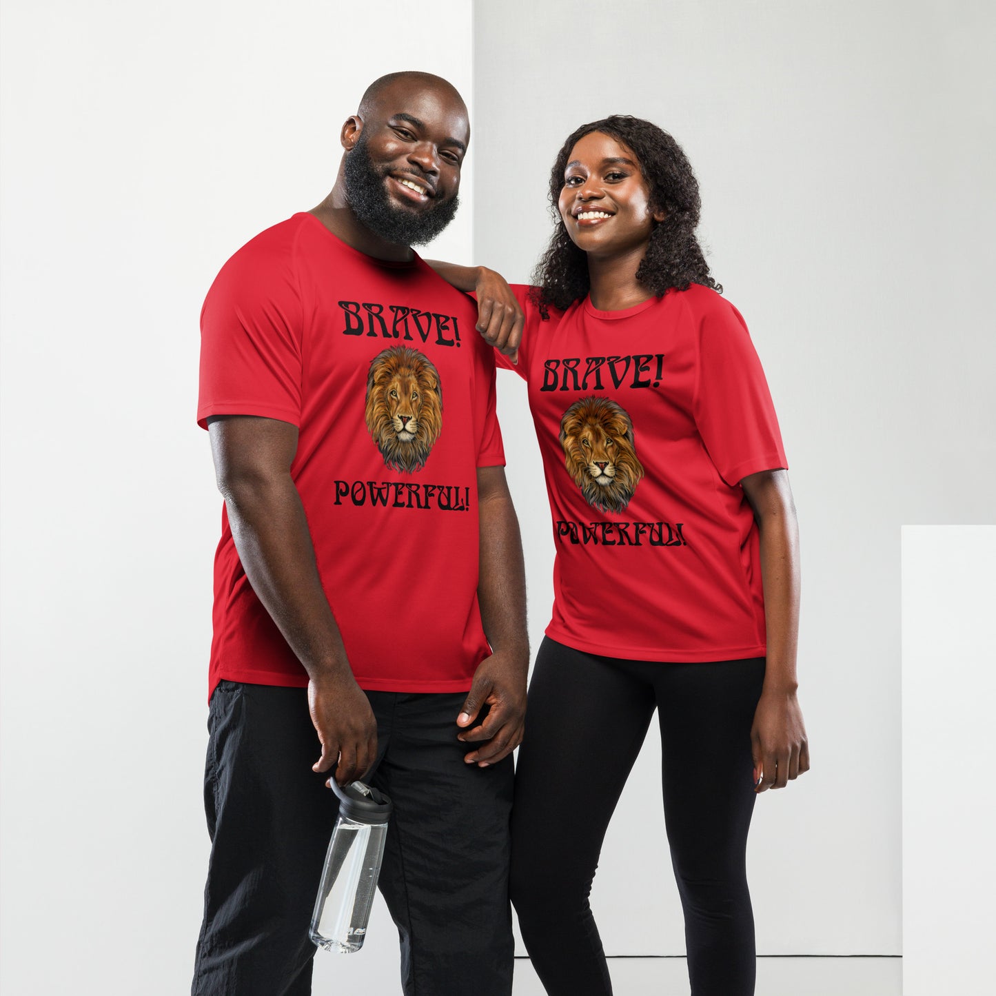 “BRAVE!,POWERFUL!” Unisex Sports Jersey W/Black Font