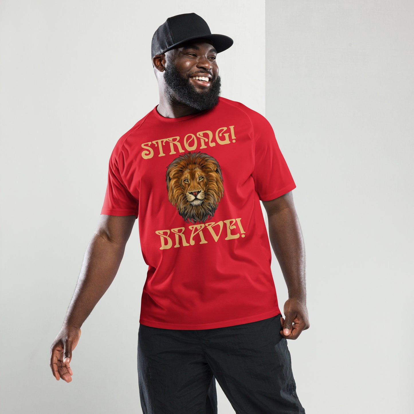 “STRONG!,BRAVE!”Unisex Sports Jersey W/Fawn Font