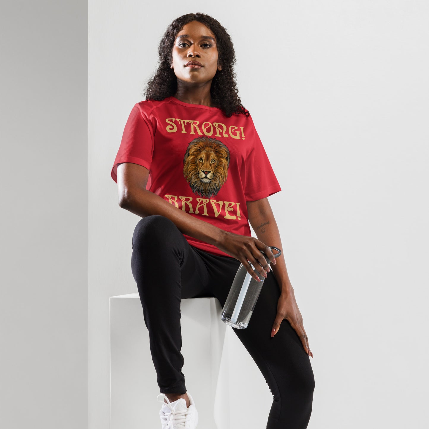 “STRONG!,BRAVE!”Unisex Sports Jersey W/Fawn Font