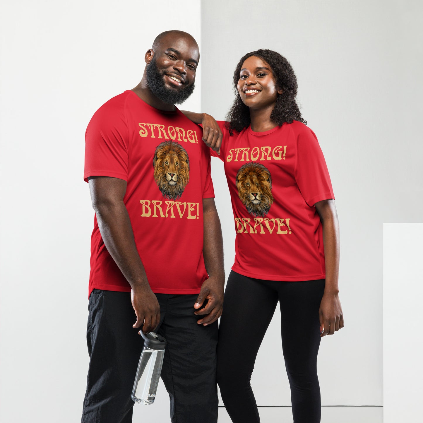 “STRONG!,BRAVE!”Unisex Sports Jersey W/Fawn Font