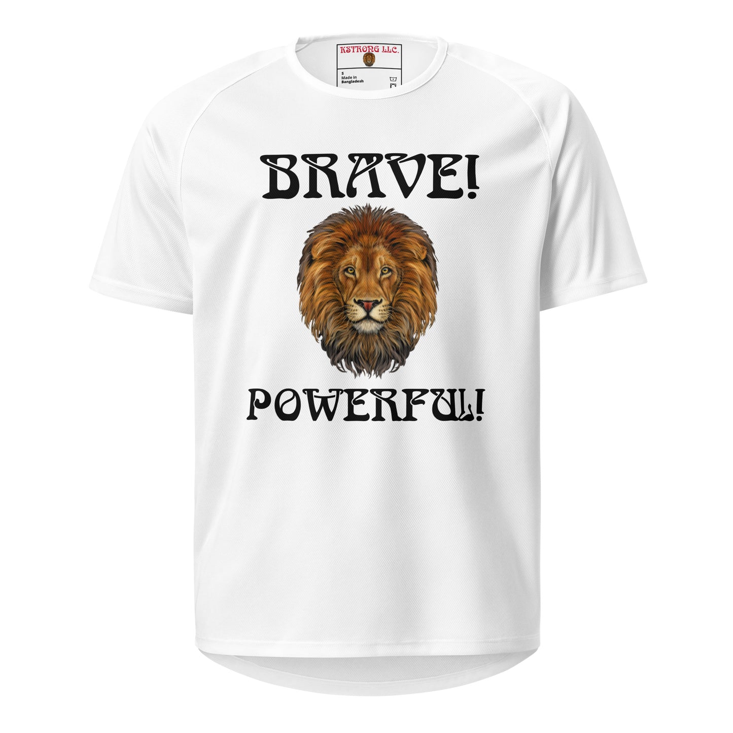 “BRAVE!,POWERFUL!” Unisex Sports Jersey W/Black Font