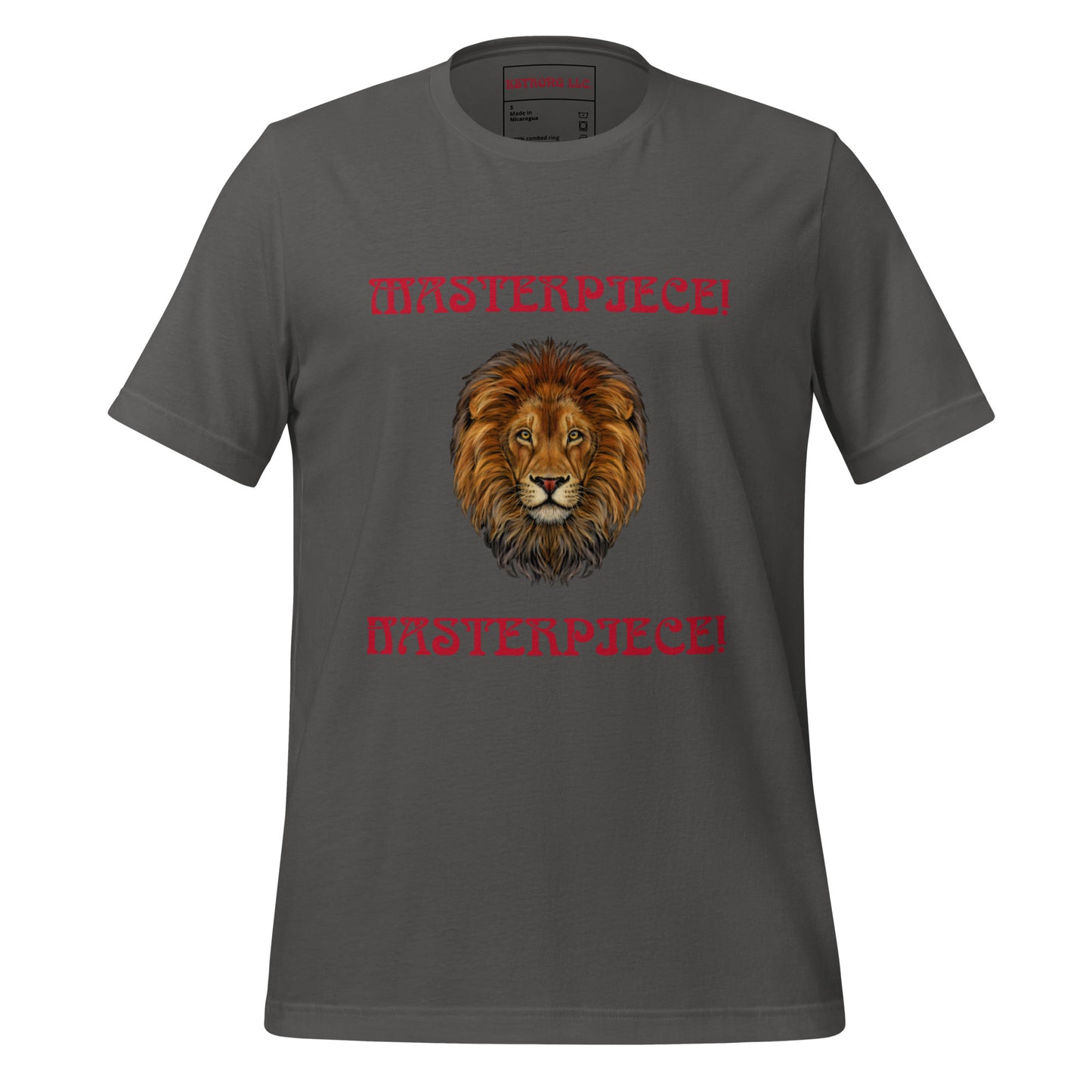 “MASTERPIECE!”Unisex T-Shirt W/Back Arch Red Font