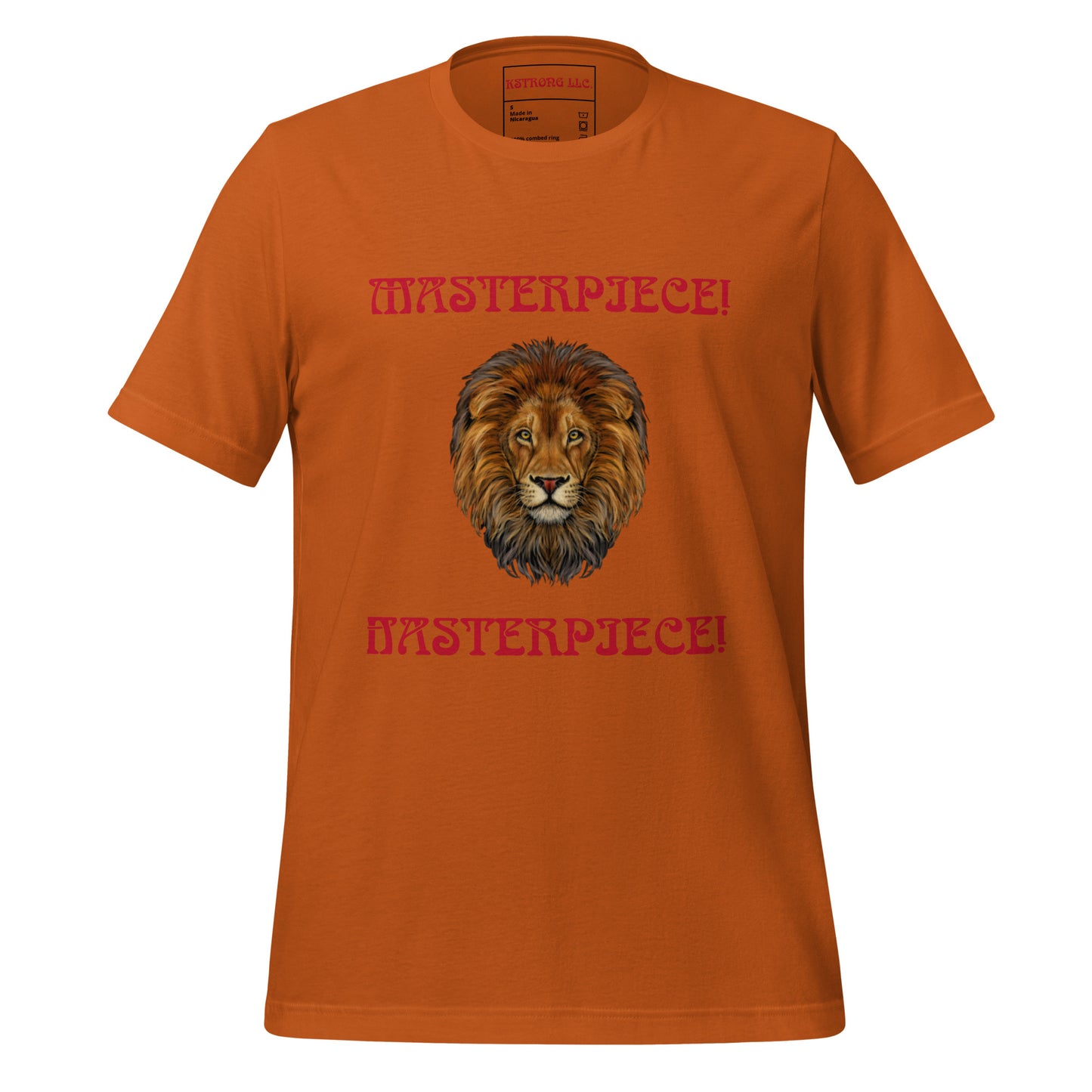 “MASTERPIECE!”Unisex T-Shirt W/Back Arch Red Font