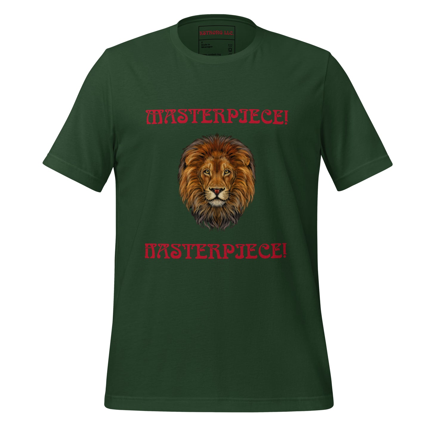 “MASTERPIECE!”Unisex T-Shirt W/Back Arch Red Font