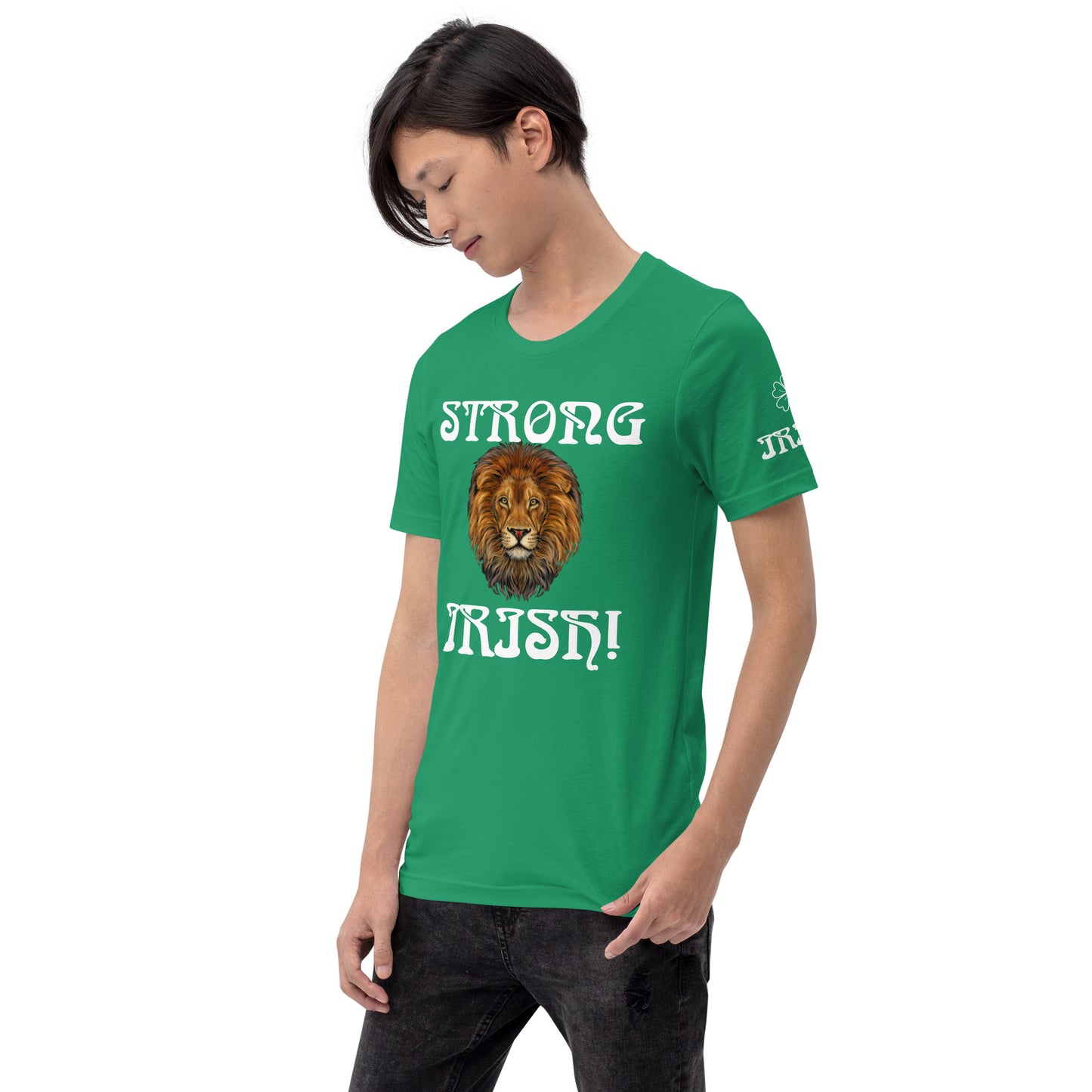 “STRONG,IRISH”Green Unisex T-Shirt W/White Font