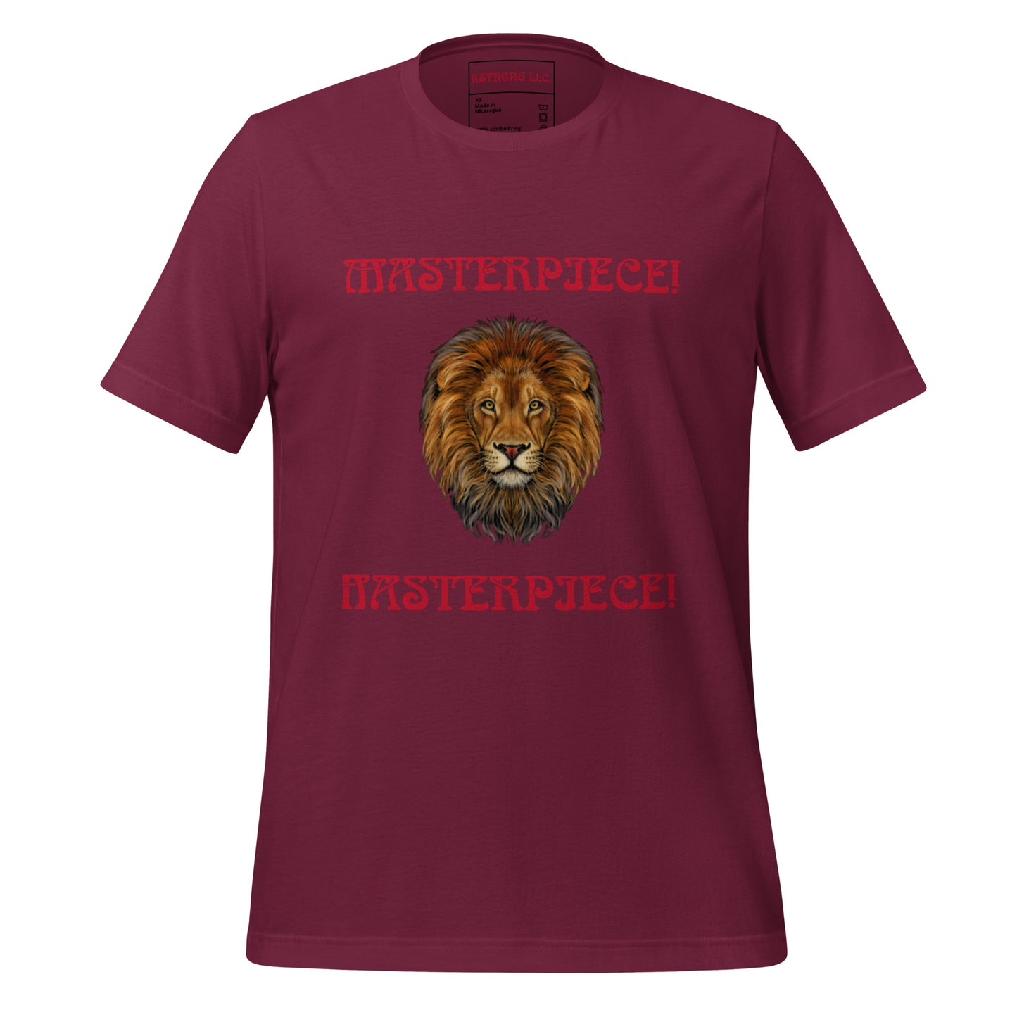 “MASTERPIECE!”Unisex T-Shirt W/Back Arch Red Font