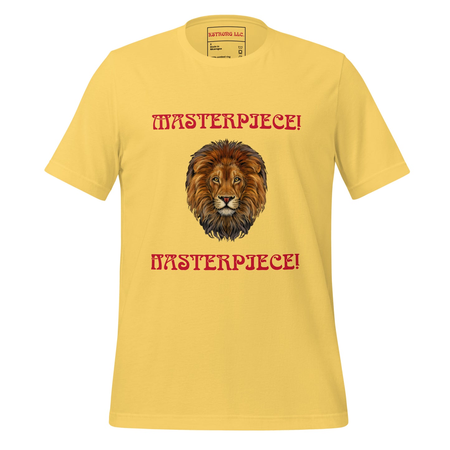 “MASTERPIECE!”Unisex T-Shirt W/Back Arch Red Font